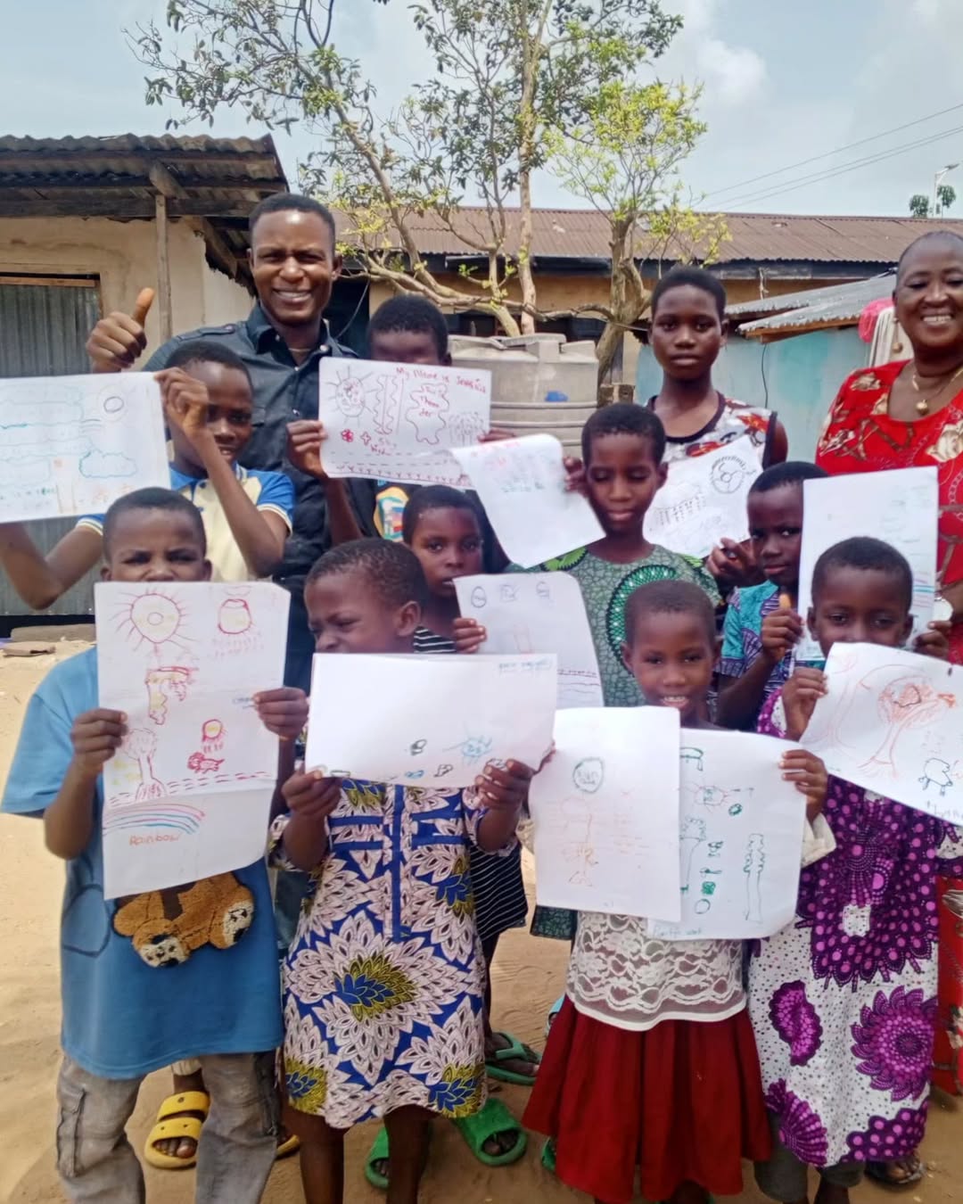 Children with donated toys